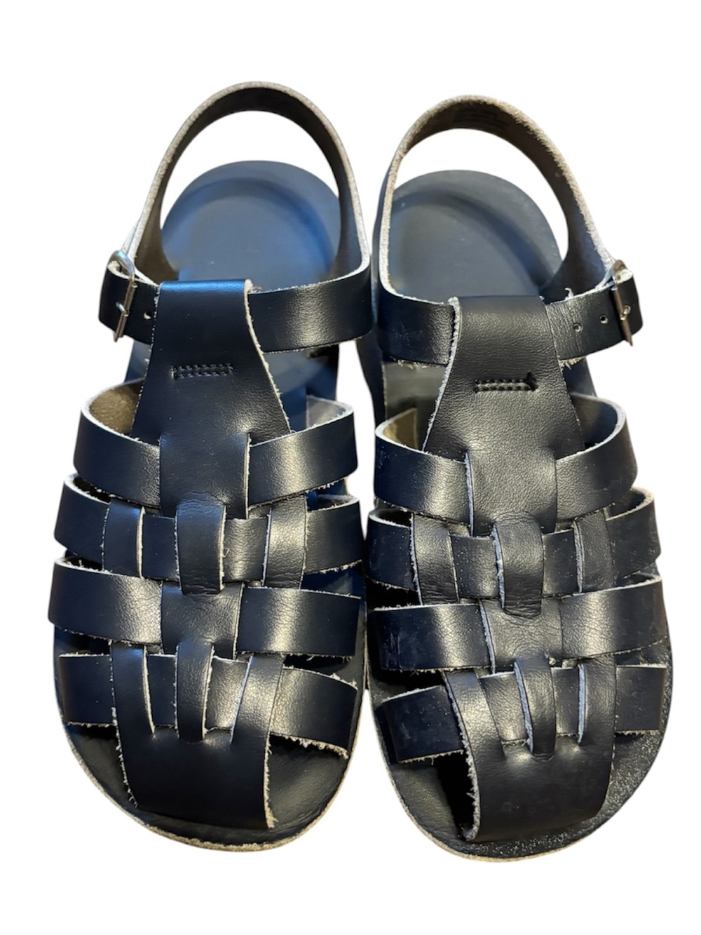 Salt Water Sandals by Hoy Kids Navy Leather Fisherman-Style Sandals